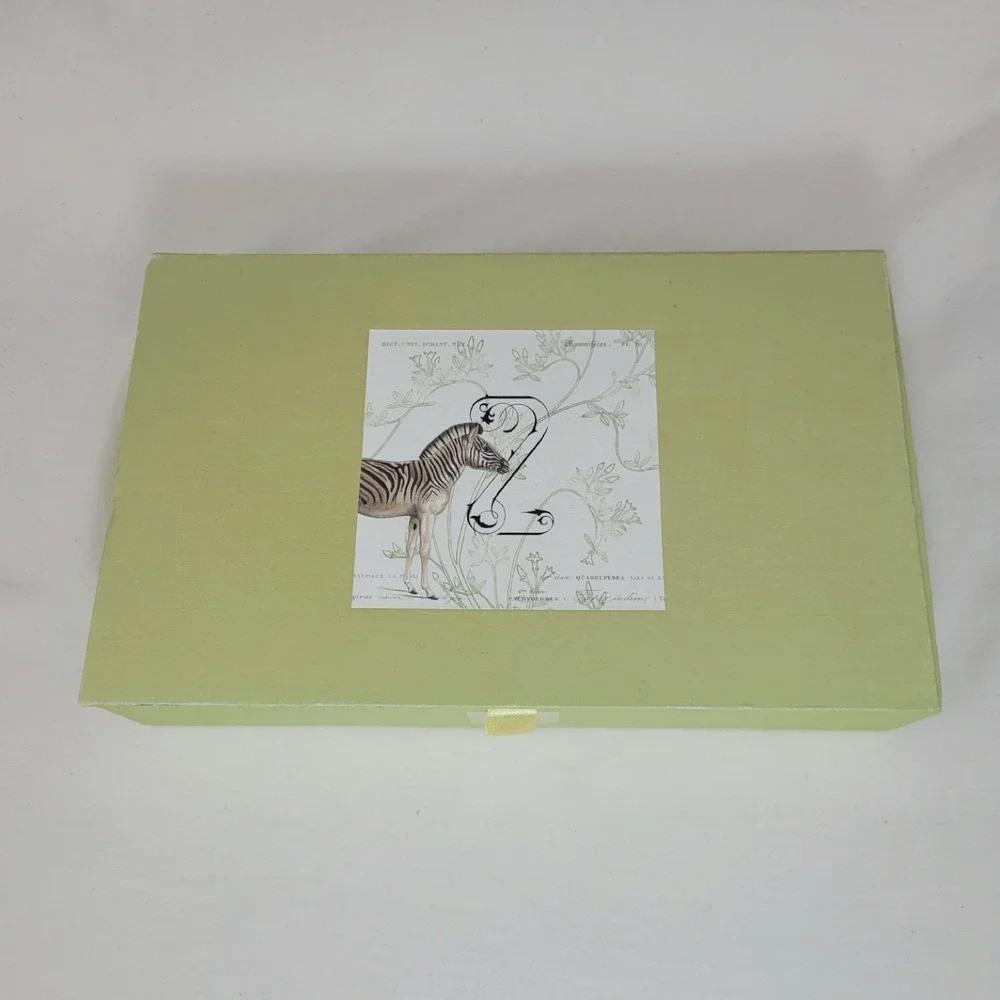 Fringe Studio Monogram Z Zebra Glass Tray and Bamboo Gingergrass Soap Gift Set